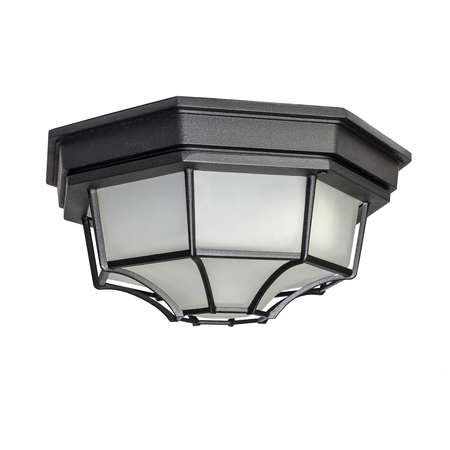 MAXIM Crown Hill LED E26 1-Light 11.5" Wide Black Outdoor Flush Mount Light 67920BK